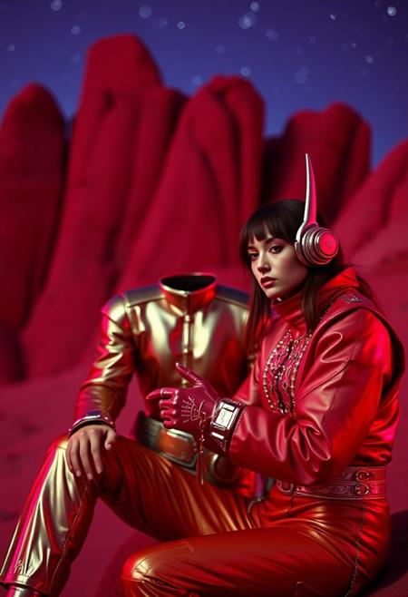 Syd mead , 1970s retrofuturism, chrome and Magenta