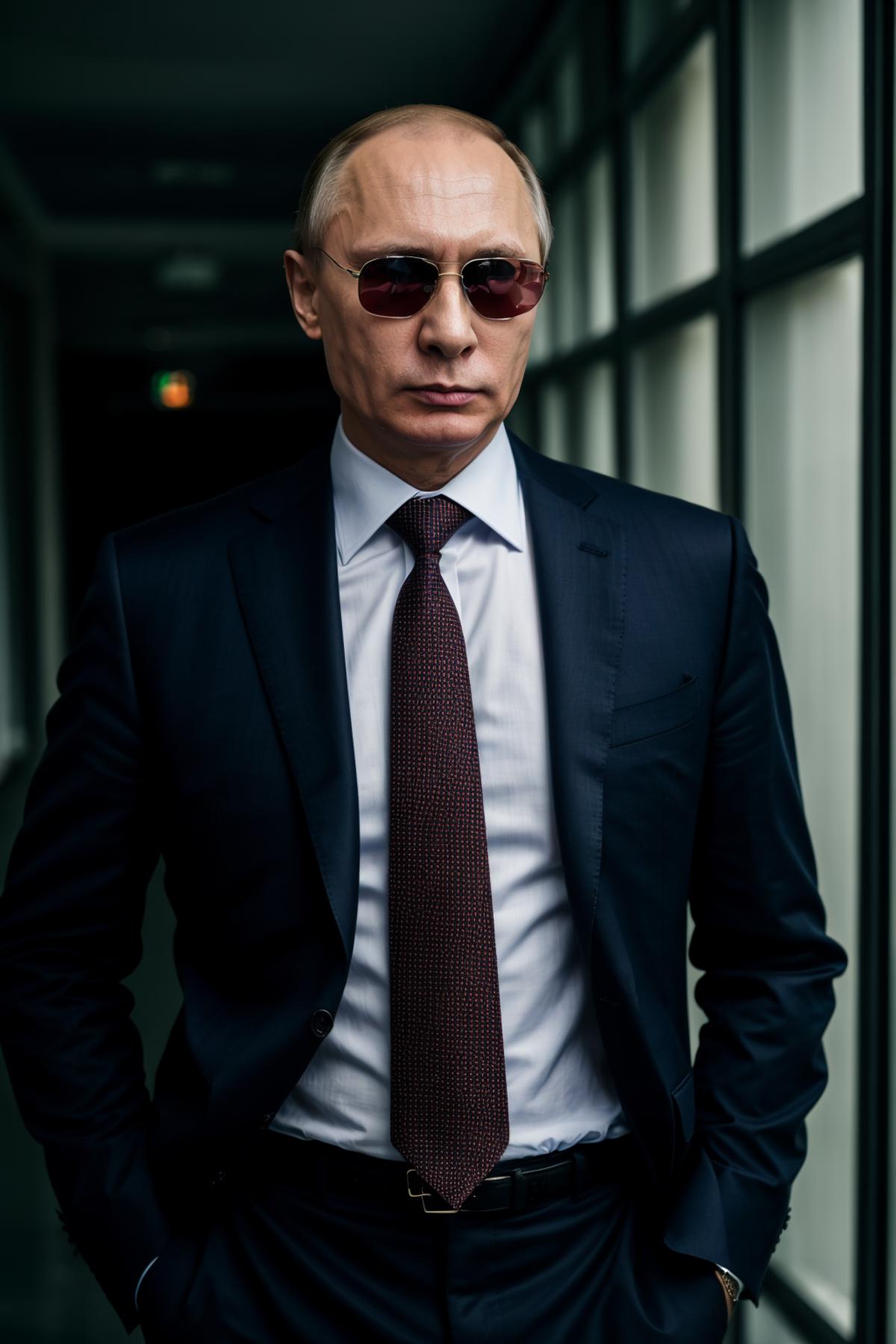 Putin in a suit and tie.