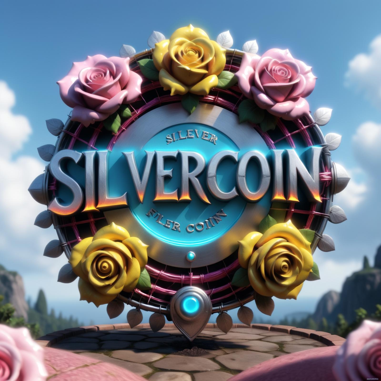 Silvercoin Logo with a Flower Background