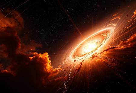 HD breathtaking masterwork 4k photo, a supernova caught at the very beginning