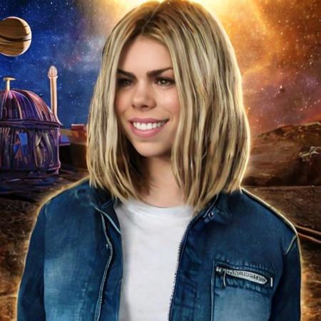 rosetyler, billie piper, young woman, solo, 1girl, badwolf, space, nice background, high quality, gorgeous girl <lora:Rose_Tyler_Doctor_Who_TARDIS_FINAL:.8>, space travel, space background, glowing eyes, smile, denim jacket,, absurd res, very high quality, (best quality:1.2), (masterpiece:1.2), amazing quality, (high resolution:1.2), 8k, hdr, cinematic lighting, volumetric lighting, bloom, detailed shadows, ray tracing, detailed hair, detailed eyes, well known artist