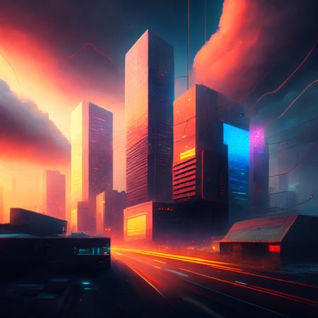 (weathercontrol:1) a digital painting of a city with electronic equipment <lora:djzWeatherControlV21_LoraBooth:1>