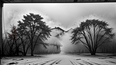 (RAW) breath taking landscape photo, (ultra gloomy, dark, atmospheric, black&white, foggy, wet), ERKOFA, (ultra realistic, ultra detailed, masterpiece, 8K) <lora:2ERKOFA:0.5> <lora:more_details:0.5> <lora:SDXLrender_v2.0:0.7><lora:LCM_Lora.safetensors:1><lora:LCM_Lora.safetensors:1>