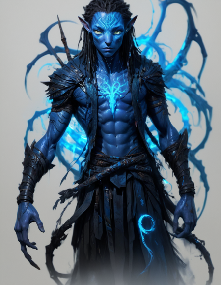 Avatar navi alien with blue skin