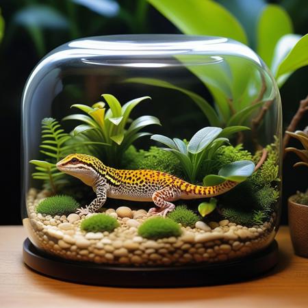 Terrarium Tales: Create miniature worlds in glass terrariums that are home to tiny civilizations, 
ecosystems or fantasy landscapes. Small leopard geckos, 
monitor lizards and chameleons have their home there.