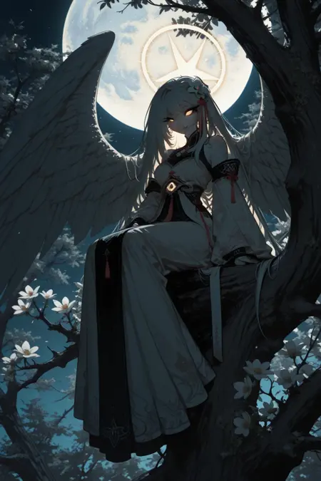 Sitting Under The Moon + jūnihitoe kimono