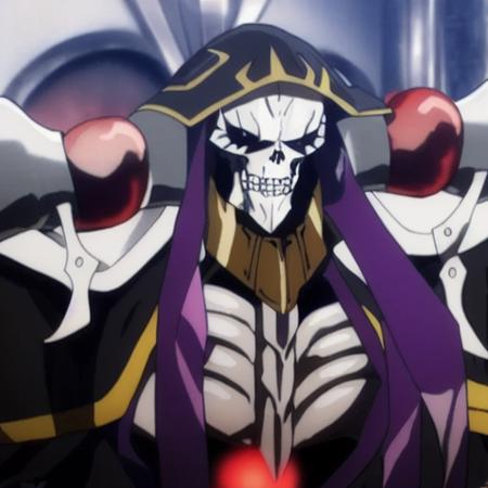 Anime warrior_standing_on_a_bloody_field, corpses, detailed, ainz, dark_suspenseful, use_the_colors_and the design form the anime Overlord,skeleton,  Skeleton hands, detailed, skull_face, full_body,