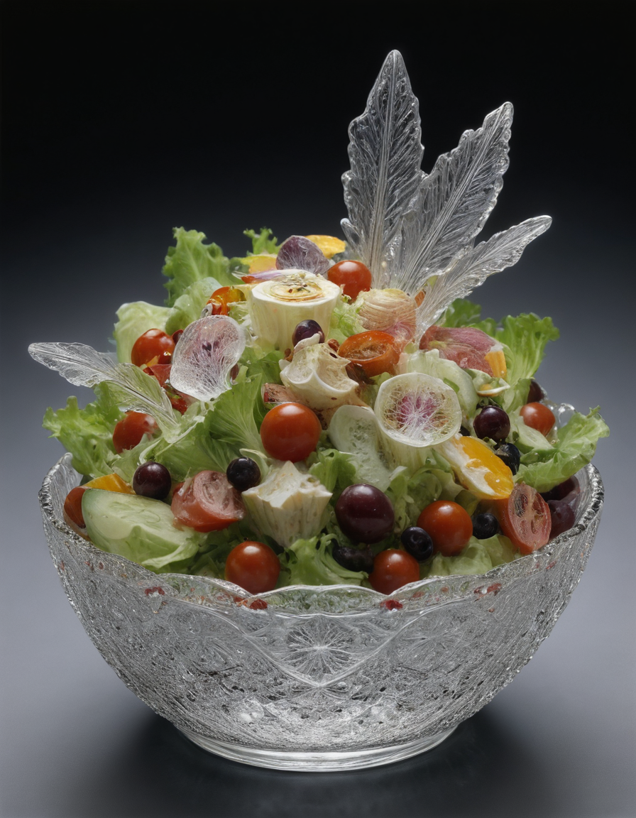 masterpiece, salad made out of Crystal  <lora:mo:1>