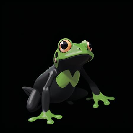 pokemon, Black Background, solo, masterpiece, high quality, best quality, high-definition, ultra-detailed, Frog