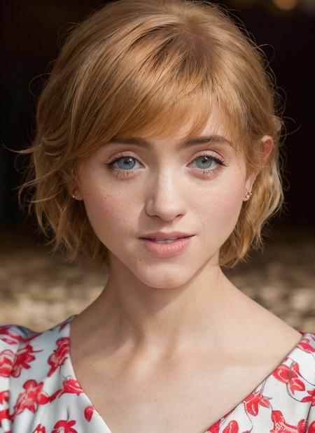 portrait of skswoman, joyful , wearing luxury clothing , with strawberry blonde Shag haircut , background desert epic (photo, studio lighting, hard light, sony a7, 50 mm, matte skin, pores, colors, hyperdetailed, hyperrealistic), <lyco:Natalia Dyer:1.1>