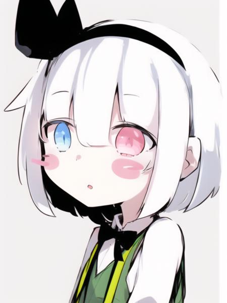 1girl, looking at viewer,blush stickers, heterochromia,