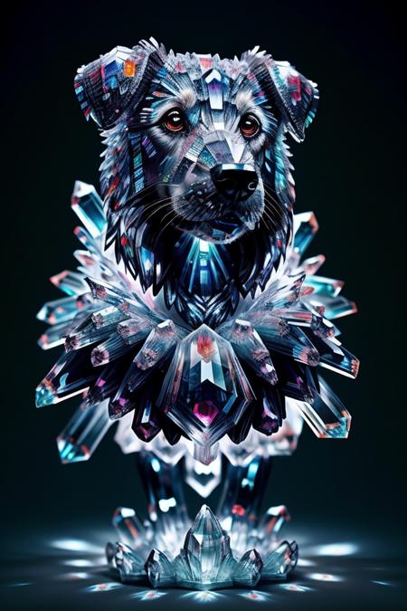 dog made of crystalz <lora:Crystals:1>