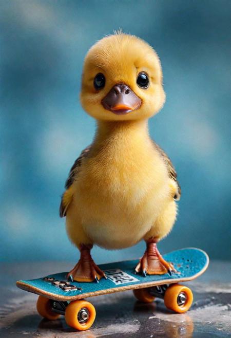 adorable baby duckling sitting on top of a skateboard, a picture, trending on reddit, =- >. = <, ready to eat, adorable appearance!!!, ( ultra realistic ), = =, happy toes, real trending on instagram image, = == =, crisp edges, bao phan, about to step on you, hziulquoigmnzhah, daffy duck