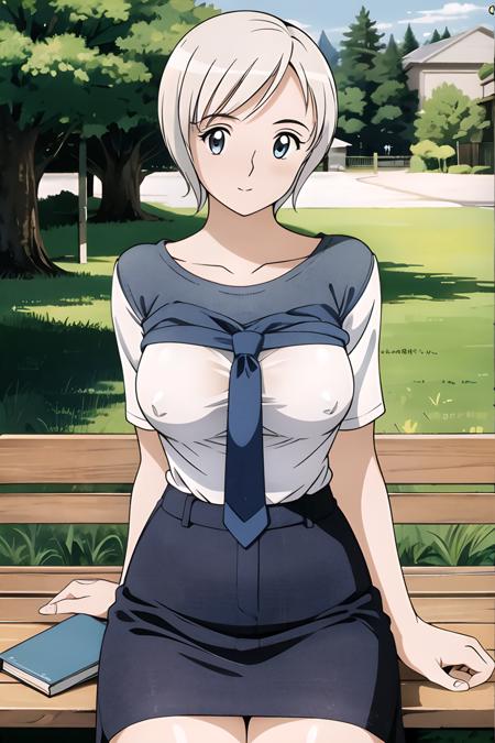 Haruka ((Full-color:1.4)), Haruka, short hair, blue eyes,