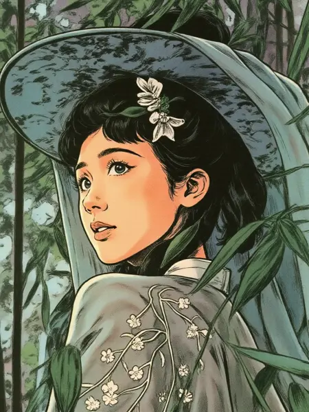 Hand-drawn American comic style redrawing