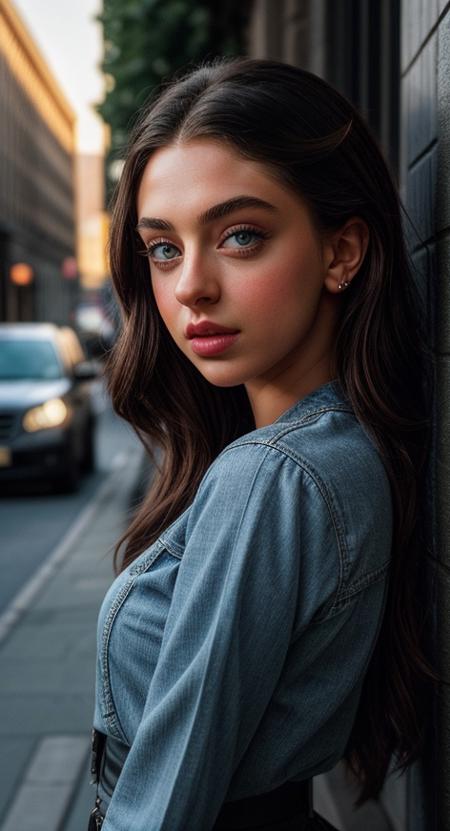 PA7_Photo, k1m1ya, detailed eyes, detailed lips, sealed lips, closed lips, slim waist, wide hips, (photo taken on Hasselblad XD1, 8k, ultra high quality), 85mm, (analog, cinematic:1.3), wearing casual streetwear, beautiful city background, shining sun, sun shimmer, sunray, <lora:epiCRealismHelper:0.99>, <lora:add_detail:1>, <lora:ClothingAdjuster3:-0.7>, <lora:cleavage:-0.5>