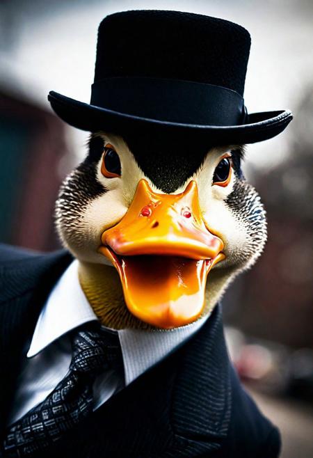 Badass looking mean Mafia duck