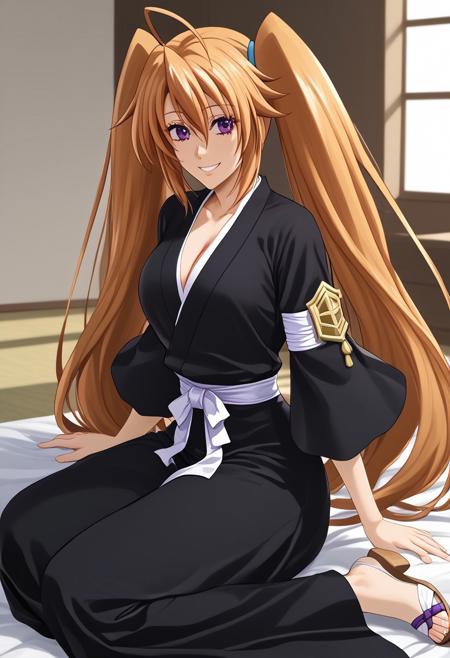 Shihakusho, black kosode, black hakama, white belt, sandals, 