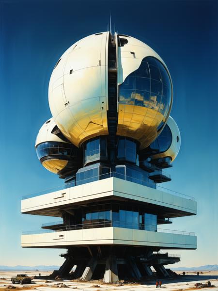 hyper realistic photograph of  a (complex architectural science fiction structure:1.4) by Bob Eggleton and Yoji Shinkawa, (glossy, ivory , masterful:1.4), medium full shot, poster art, bold lines, hyper detailed, expressive,  award winning,  dark limited color palette, high contrast, depth of field, (intricate details, masterpiece, best quality:1.4), overexposure, looking at viewer, dynamic pose, wide angle view, <lora:NicolaSamori:.5> in the style of nicola samori <lora:looking_at_viewer:2> <lora:add-detail-xl:1> <lora:xl_more_art-full_v1:.50>