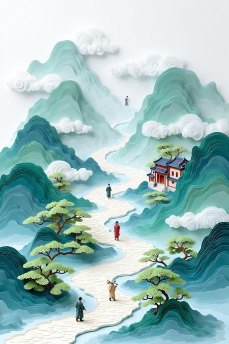 DJ_Chinese Style Paper-Cut Art_Landscape Scene Generation v1.0