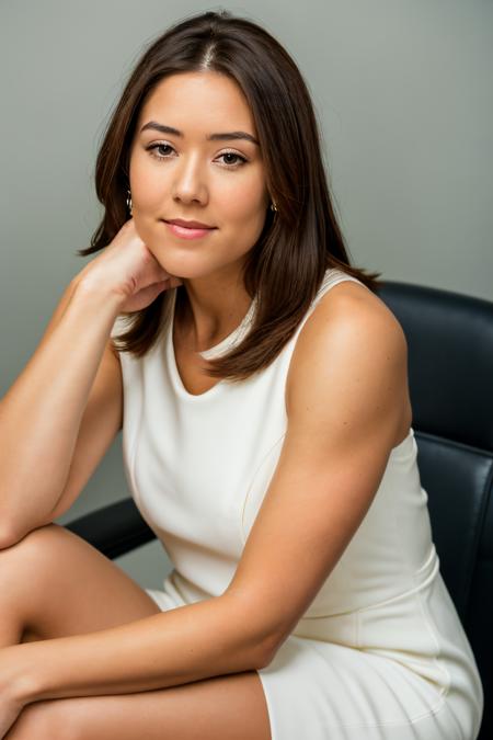 RAW photo of megboone, Dedicated to success in a Shift dress and pointed-toe pumps at a financial firm, closeup portrait, (high detailed skin:1.2), 8k uhd, dslr, soft lighting, high quality, film grain, Fujifilm XT3, <lora:megboone:1>