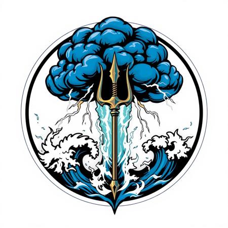 The sacred emblem of the Church of the Lord of Storms is a powerful symbol of authority and nature’s fury. It typically depicts a majestic blue-gray storm cloud, from which lightning bolts strike downward. Central to this imagery is a trident—an ancient weapon that represents the sea, storms, and violent power. Surrounding the trident and storm are often roaring winds and waves, symbolizing the church’s dominion over the elements. This emblem reflects the raw, untamable forces of nature, blending the church’s themes of might, control, and destruction.
