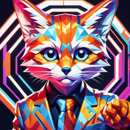 DonMSt0pS1gnXL octagon streaked, killer cat, thumbs down ,social sculpture,  cleansing, photon mapping, fox engine, futurist, digital illustration, fauvist,   superb work of art, 2k, distinctive, isocolon <lora:DonMSt0pS1gnXL-000006:0.75>