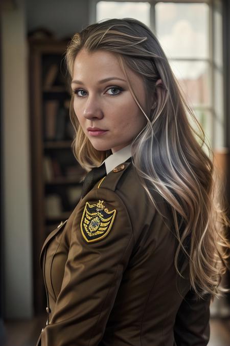 woman, KatjaStudt, long blonde hair, uniform, strong backlight,
cinematic, photo realistic, realistic, sharp focus, 8k, highly detailed,
<lora:KatjaStudt:1.0>