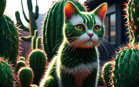 <lora:Prickly Pear Style v1:0.7> <lora:add-detail-xl:0.75> (cactus:0.5), perfect composition, (catgirl made of cactus:1.0), elaborate, (ultra realistic:1.1), detailed background, masterpiece, best quality, highly detailed, sharp focus, dynamic lighting, award-winning, intricate, detailed, hyper-detailed, 3d, uhd, vivid colors, extremely detailed, exquisite detail, intricate, ultra-realistic, ultra-detailed, safe_pos