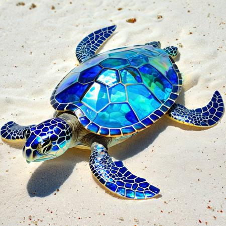 Blue glass turtle under water,
Broken glass effect,
 coral reef in the background,
stunning,
something that doesn't even exist,
to be mythical,
energy,
molecular,
textures,
iridescent and luminescent scales,
breathtaking beauty,
pure perfection,
divine presence,
unforgettable,
impressive,
breathtaking beauty,
Volumetric light,
will have,
rays,
bright colors reflect