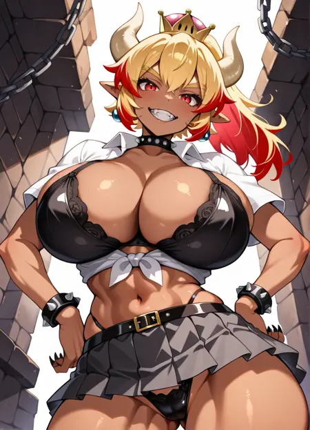 Breasts Fully Outside Shirt [Illustrious] (Gyaru Style)