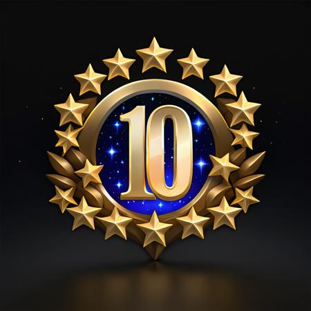 masterpiece, rank game icon,8k, <lora:rankgameicon_Hap_XL:1.6>, Ranking big number 100% in the middle of Stars logo 3d ï¼