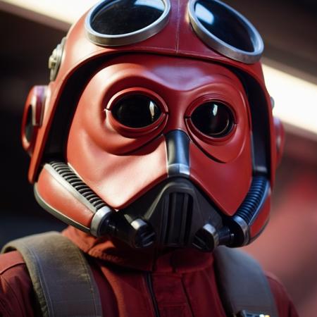 cinematic film still of  <lora:Nien Nunb:1.2>
Nien Nunb a closeup of a person wearing a pilot helmet on in star wars universe, shallow depth of field, vignette, highly detailed, high budget, bokeh, cinemascope, moody, epic, gorgeous, film grain, grainy