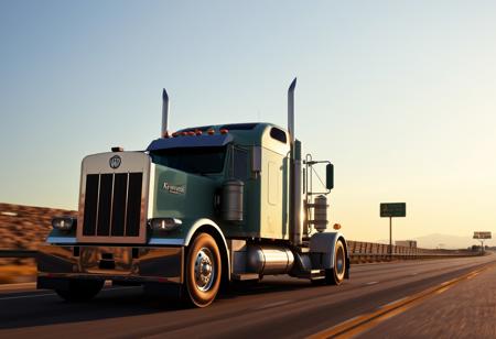 A Kenworth W990 truck, traveling on U.S. Route 1