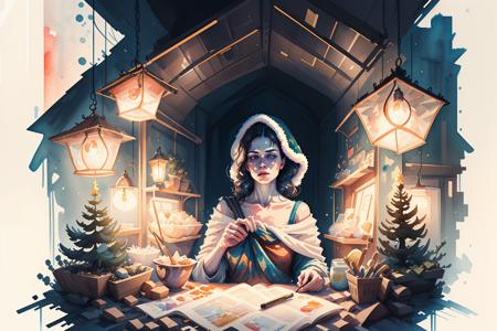 miaobishenghua ,cat:2,christmas, lights,hyperrealistic, octane rendering, stoic cinematic, 4k epic detailed, watercolour,  wes anderson, <lora:miaobishenghuav2:1>  <lora:gachaSplashLORA_gachaSplashFantasy20:1>