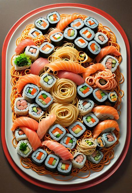 <lora:SushiStyleXL:1> SushiStyle a big plate of spaghetti
