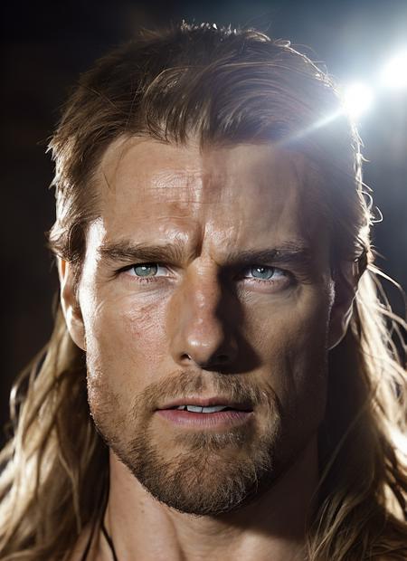 <portrait of sks person as thor, masculine, epic > (photo, studio lighting, hard light, sony a7, 50 mm, hyperrealistic, big depth of field, mate skin, pores, wrinkles, concept art, colors, hyperdetailed, hyperrealistic), <lora:locon_tomcruise_v1_from_v1_64_32:1.25>