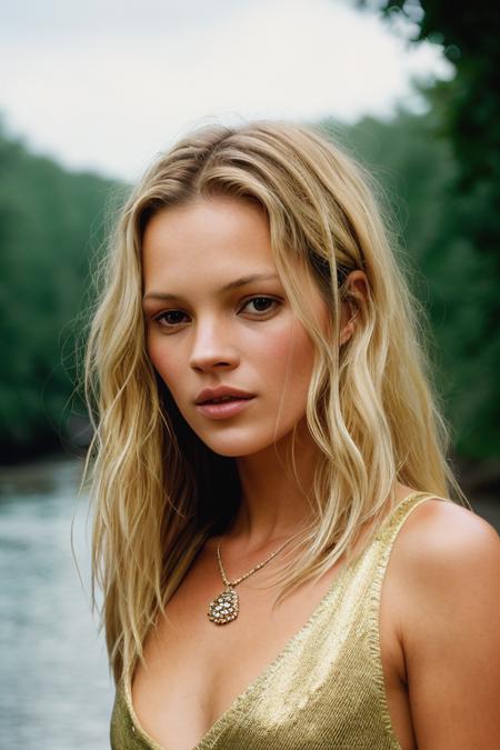 <lora:k4t3m0ss:0.9>, a Realistic photo of k4t3m0ss woman, long hair, breasts, blonde hair, cleavage, bare shoulders, brown eyes, jewelry, upper body, lips, ring, realistic, soft lighting, professional Photography, Photorealistic, detailed eyes, RAW, analog, sharp focus, 8k, HD, DSLR, high quality, Fujifilm XT3, film grain, award winning, masterpiece