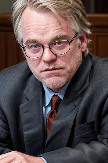 a drunk male lawyer <lora:philipSeymourHoffman:1> in the courtroom, RAW, 8K, UHD, candid, amateur