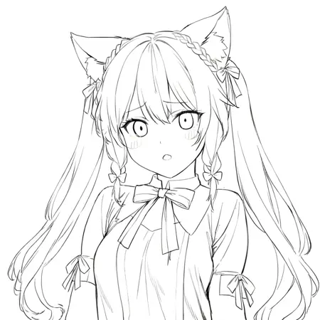 线稿lineart for Animagine