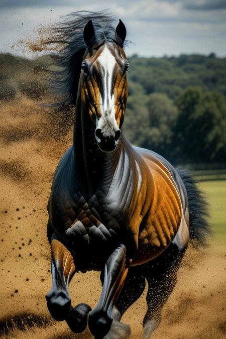 thoroughbred, outdoors, no humans, animal, realistic, animal focus, horse, high detail photography, sharp focus