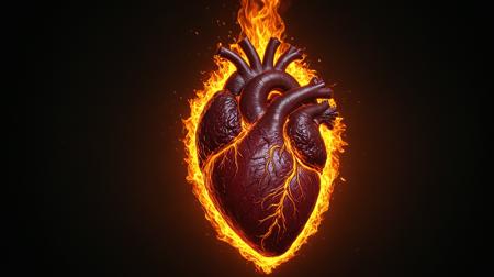 ethereal fantasy concept art of  real heart in flames
 . magnificent, celestial, ethereal, painterly, epic, majestic, magical, fantasy art, cover art, dreamy