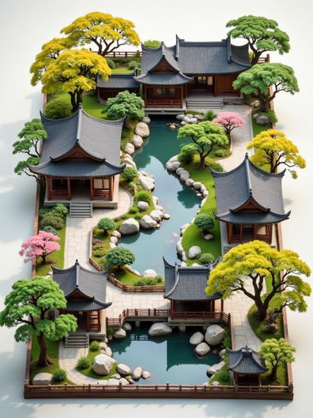 C_Miniature Traditional Chinese Gardens_Ancient Architecture Scene Generation v1.0