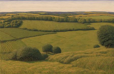 style of Henry Moret, coppice ,field ,boscage ,vineyard ,orchard ,hedgerow, Dune Field ,