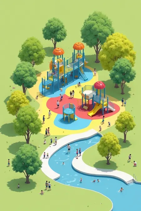 C_Isometric View Of The Playground_Diverse Theme Designs