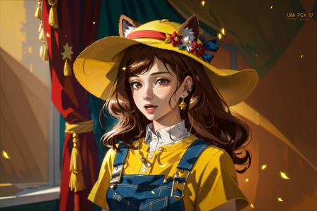 (masterpiece, best quality, ultra-detailed, highres), perfect face,sidelighting, lustrous skin,(bloom), (shine), lighting, ray tracing, sci-fi, solo, 1girl, solo, overalls, brown hair, hat, open mouth, smile, boots, shirt, striped shirt, striped, animal ears, full bodylooking through a window,  depth_of_field,very detailed background, highly detailed background, Masterpiece, Ultra detailed, great composition,Dynamic angle,[Bottle bottom],(close up), extremely handsome, male focus, (masculine),(Highest picture quality), (Master's work),   depth of field, solo, extreme light and shadow, masterpiece, rich in detail, (fine features), (highest quality), (masterpiece), (detailed eyes), (beautiful) detailed,beautiful detailed eyes,(straight-on),(extremely detailed CG unity 8k wallpaper),(masterpiece), (best quality), (ultra-detailed), (best illustration),(best shadow), (neon rim lighting) ,perfect lighting , perfect anatomy , vivid colors, <lora:BeeFusion:1>