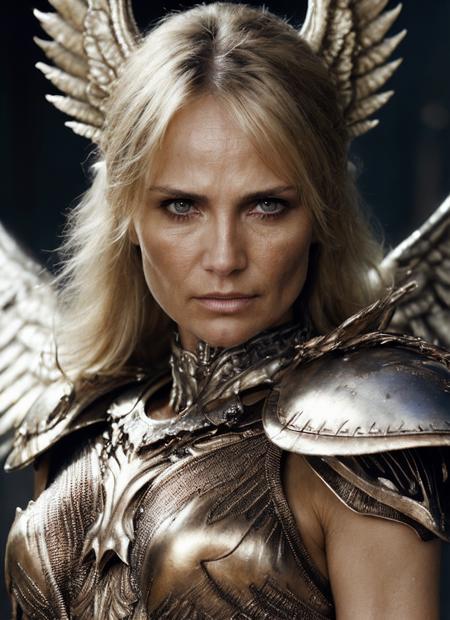 close up RAW photo of winged warrior sks woman, detailed textures, sharp focus, ultra high pixel detail, absurdres, cinematic, intricate, cinematic light, concept art, art station, realistic, movie scene, cinematic, high quality, craig mullins and wayne barlowe style, full colors, incredibly detailed, 4k, 8k, <lora:locon_kristin_v1_from_v1_64_32:1.25>