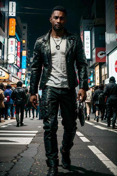 (masterpiece:1.2), (best quality:1.2), (high resolution:1.2)
<lora:epi_noiseoffset2:1>, 
 <lora:CyberReed:0.8>
CyberReed, 1boy, dark-skinned male, buzz cut, On a stylish, modern street in Tokyo, sporting a trendy Harajuku fashion look