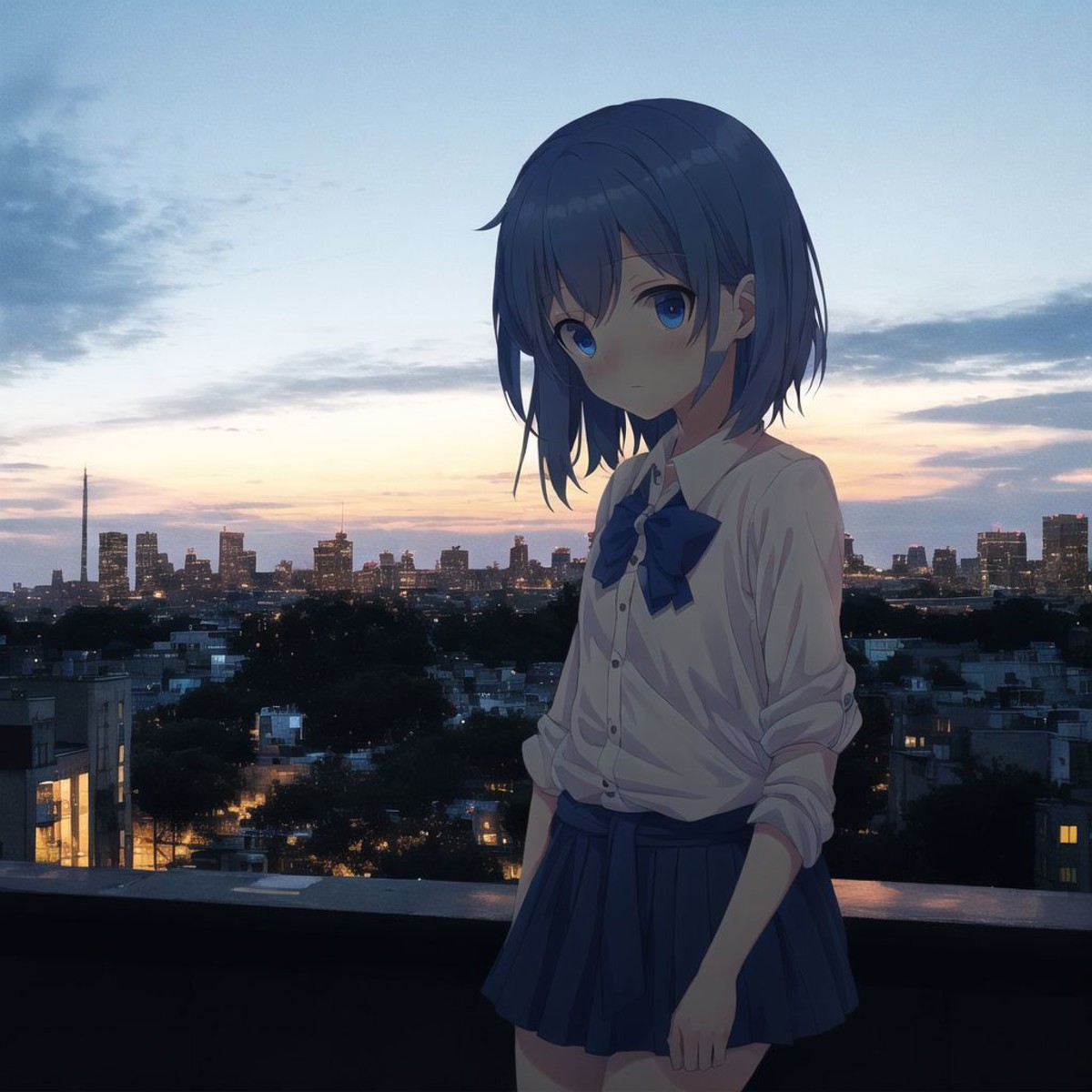 <lora:anime_irl:1>, anime_irl,  a man standing on a ledge in the city at night with a cityscape in the background and a ci...
