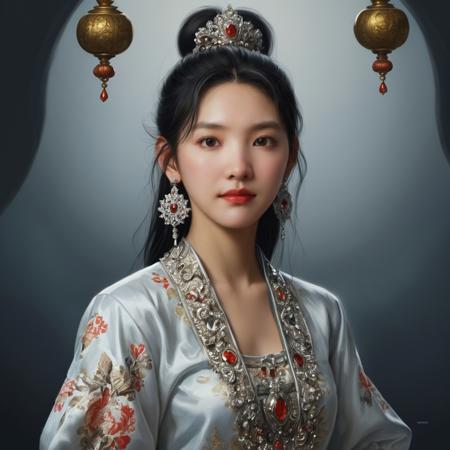 zhangruonan woman,  ,jewelry,earrings,full body epic composition, intricate, elegant, volumetric lighting, digital painting, highly detailed, artstation, sharp focus, illustration, concept art, ruan jia, steve mccurry and Irakli Nadar   <lora:zrn2_ej_JuggXL_1-000020:0.6>